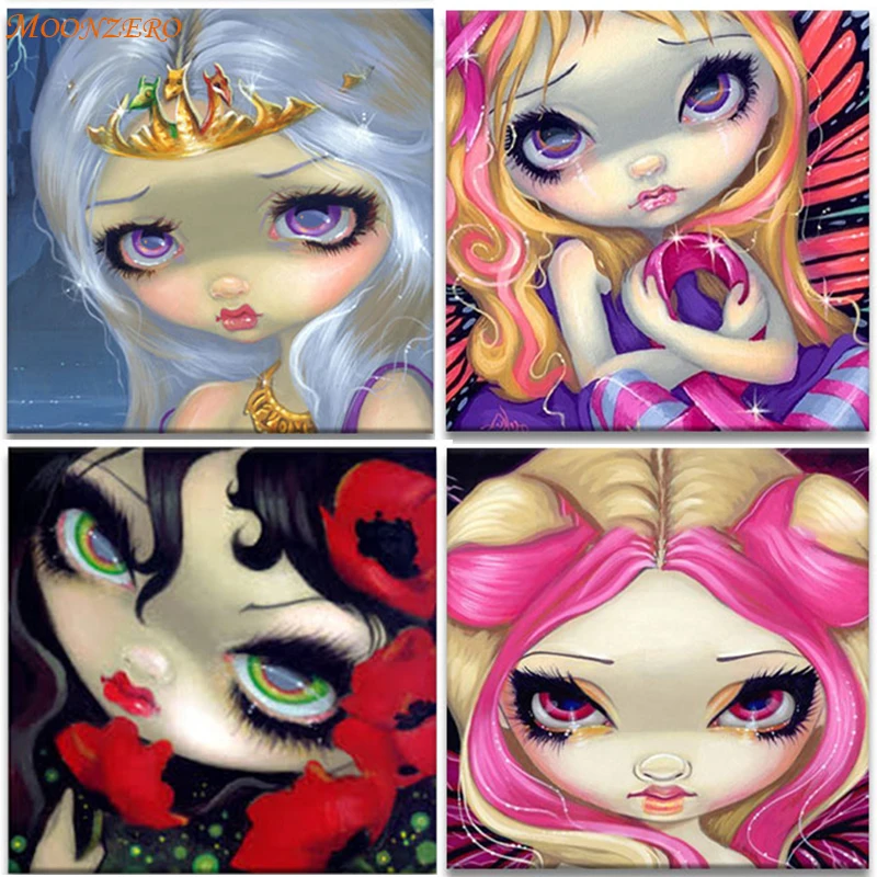 

DIY 5D Diamond Painting Square Fairy Girl Cartoon Pattern Princess Art Cross Embroidery Painting Mosaic Home Decoration Pendant