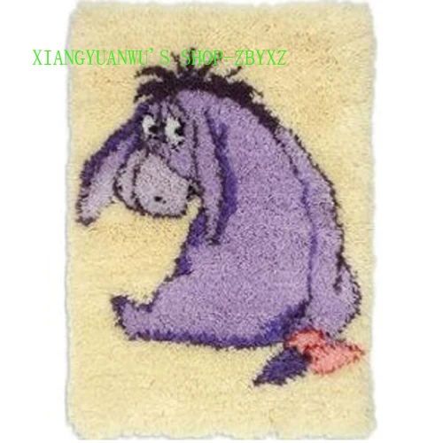 

Horse Foot Hook Rug Kit DIY Mat Needlework Kit Unfinished Crocheting Rug Yarn MAT Embroidery Carpet