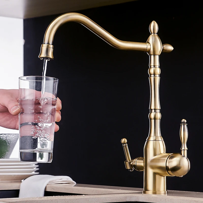  Kitchen Purify Faucets Gold Mixer Tap Cold and hot 360 Rotation with Water Purification Features Ki - 32992532080