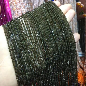 

Small Beads Section Face Obsidian Natural Stone Beads 2 mm Section Loose Beads for Jewelry Making Necklace DIY Bracelet