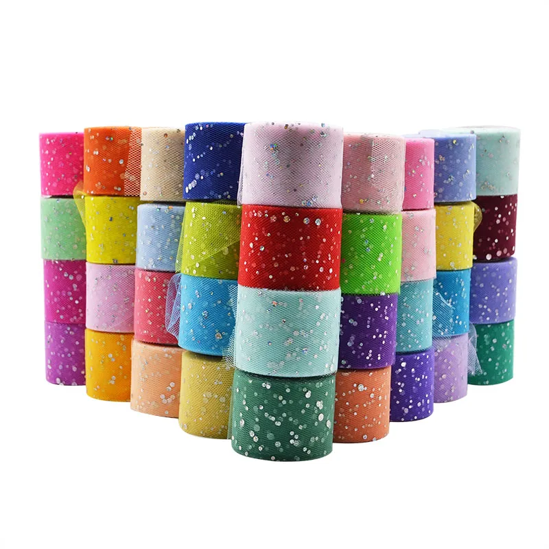Glitter Sequin Tulle Roll Crystal Organza Sheer Gauze Element Table Runner DIY