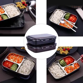 

Stainless Steel Large Capacity Food Container Picnic Office School Lunch Box Useful