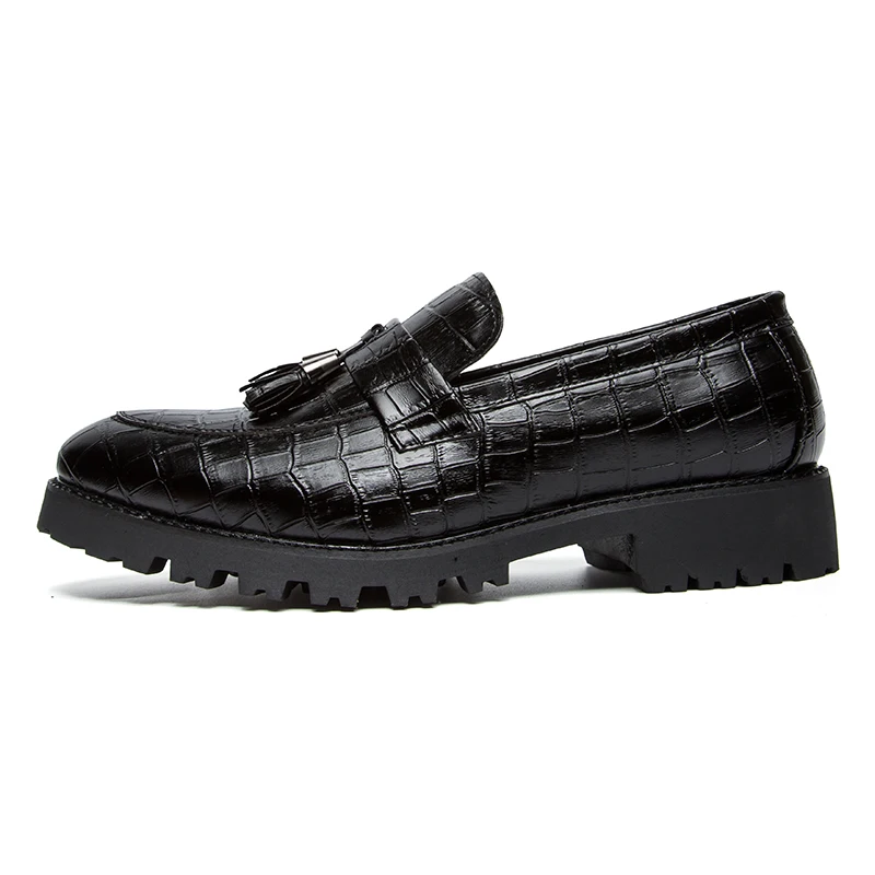 fashion snake skin platform men shoes patent leather luxury brand tassel wedding dress foowear fish brogue oxford shoes for men (6)