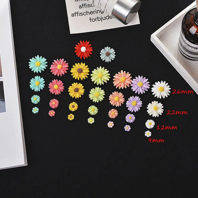 

20pcs Flower Flatback Resin Cabochons Scrapbook Craft 9-27mm DIY Embellishments Phone Decor Headwear Accessories Supplier