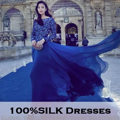 long sleeve silk dress floor length