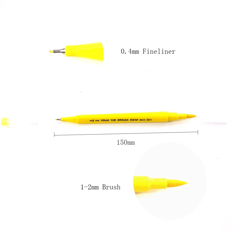 Двойной наконечник щетка ручка, фломастер и кисть для рисования акварельные маркеры для окраски манга каллиграфия