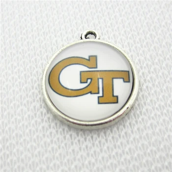 

12pcs Star US Sports Georgia Institute of Technology Dangle Charms Pendants DIY Jewelry Accessory Floating Hanging Charms