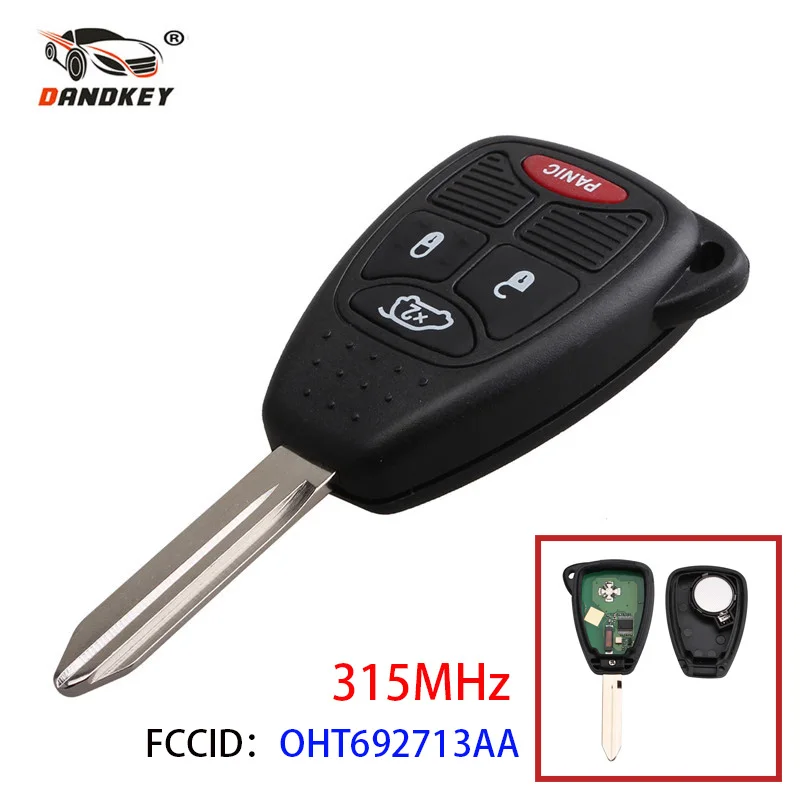 

Dandkey OHT692713AA 4 3+1 Buttons Smart Car Keyless Remote Head Key Fob 315Mhz For Jeep Chrysler Dodge Grand Cherokee Remote Key