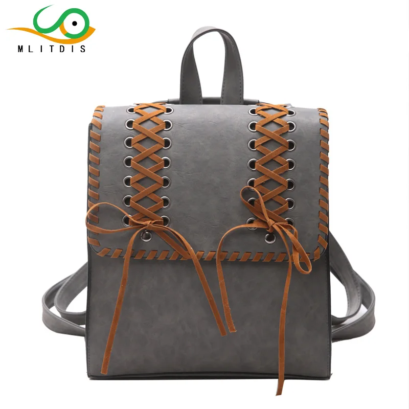MLITDIS Women Pu Leather Backpack Fashion Square Weave Women Backpacks Fashion Girls School Bags for Teens