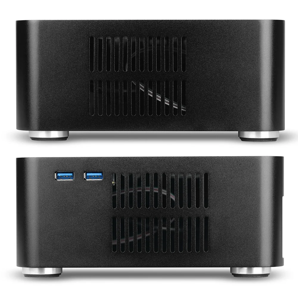 SANON Mini Custodia per Computer Pc USB 2 0 Custodia in Lega di Alluminio Htpc Custodia per Computer Itx.