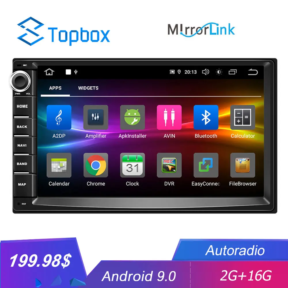 

Topbox Android 9.0 GPS Car Radio Bluetooth Wifi Autoradio Stereo 2DIN Car Multimedia Player 7''2G RAM 16G ROM For Nissan Hyundai
