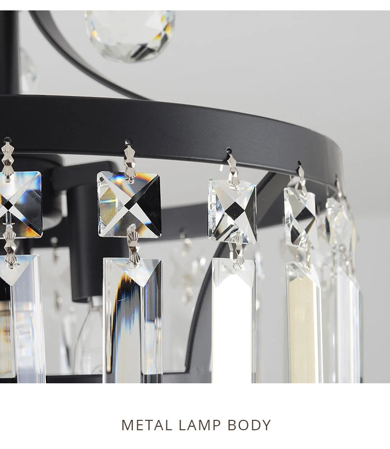 DX современные светодиодные потолочные светильники Хрустальное освещение приспособление для гостиной светильники железная лампа роскошный светильник белый теплый блеск черный