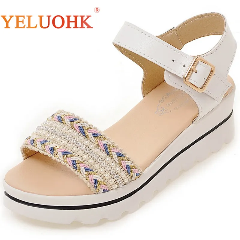 

Wedges Sandals Women Fashion 2018 Summer Women Sandals 5 CM High Heel Sandals Female
