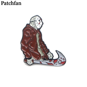 

20pcs/lot Patchfan Friday the 13th Zinc alloy tie pins badges para shirt bag clothes cap backpack shoes brooches badges A2030