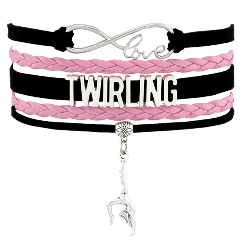 

Infinity Love Twirling Dancer Bracelets & Bangles For Women Men Gift Suede Leather Bracelet Drop Shipping