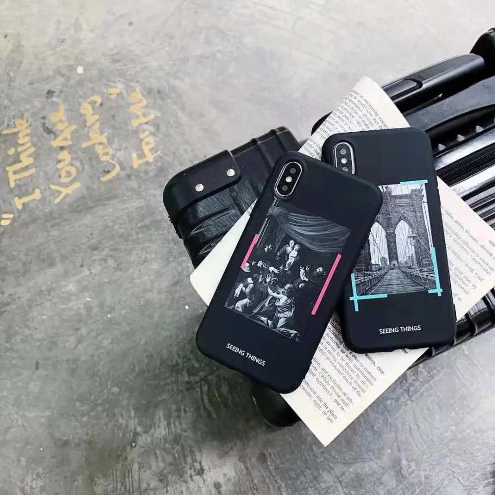 

Art body oil painting mobile phone case for iphone1111p max bridge soft TPU box for iPhone6 6s 8plus XS MAX case
