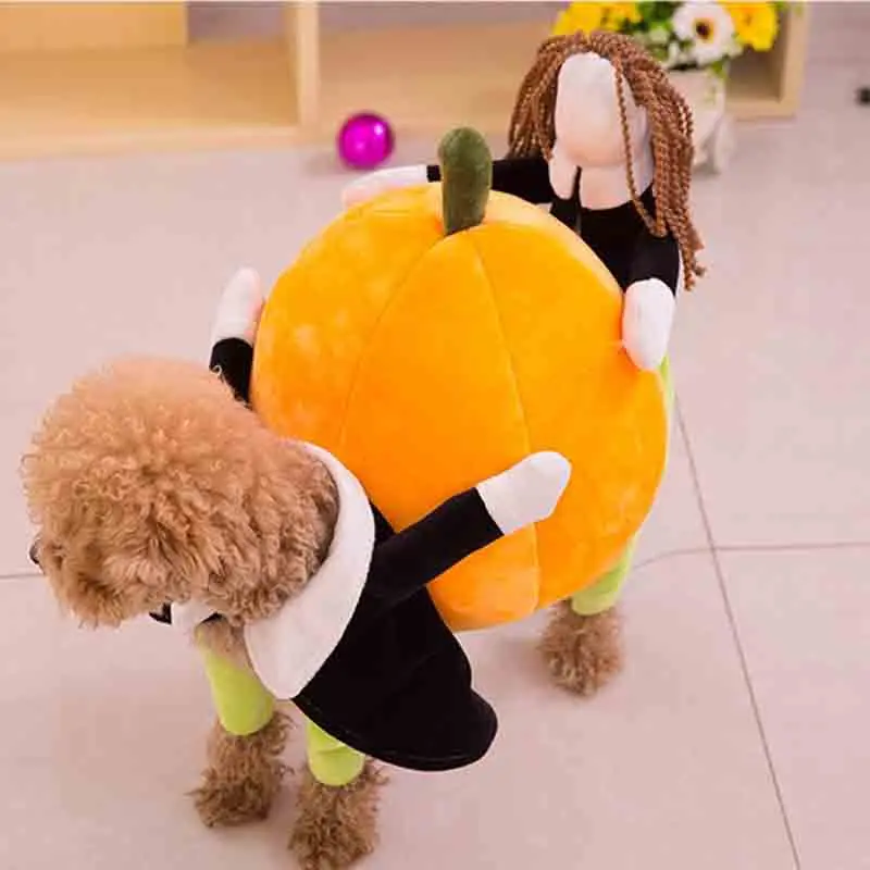 

Funny winter dog pumpkin clothes costume for small dog Chihuahua poodle pet cat Party Halloween dog custome clothes jumpsuit