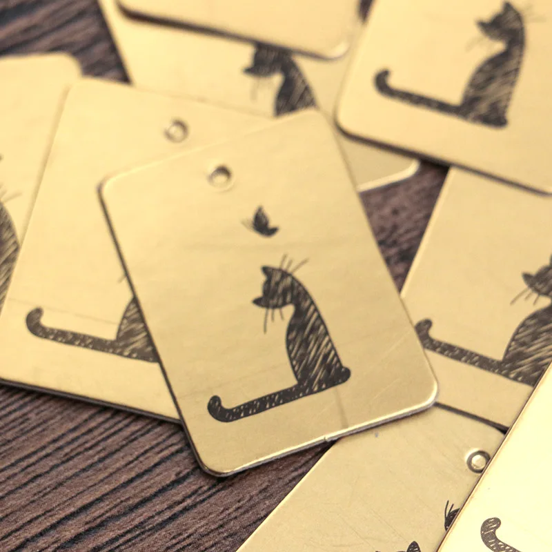 Cheap Yellow Cute Cat Jewelry Display Tags&Labels Wholesale 100pcs/lots