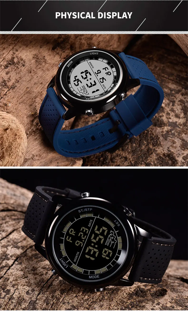 SANDA брендовые роскошные женские спортивные часы с секундомером, хронографом и браслетом, Светодиодный светящийся дисплей, цифровые часы с будильником