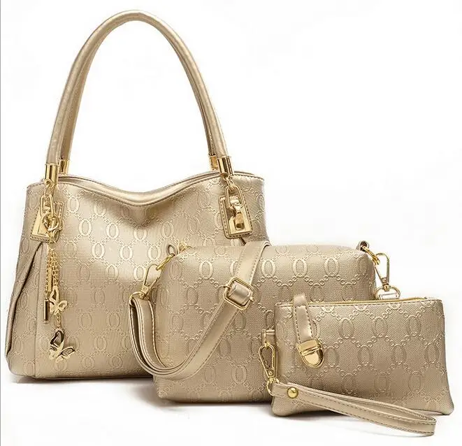 

Patent Leather Handbags  Shoulder Women Messenger Bags Bolsas Femininas Tassel Handbag+Messenger Bag+Purse 3 Sets Q5