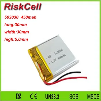 

Free shipping 3.7V 450mah 503030 Lithium Polymer Li-Po Rechargeable Battery For Mp3 MP4 MP5 GPS PSP mobile Pocket PC e-books