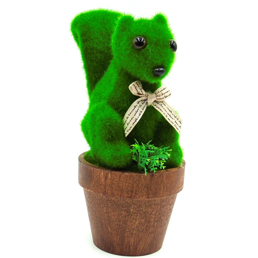 人工芝かわいい動物鉢植え花園芸プランターポットセラミック植木鉢素敵なリス芝動物のおもちゃの装飾 Decorative Decorative Decorative Toysdecor Cute Aliexpress