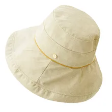 Женская хлопковая одноцветная шляпа рыбака Солнцезащитная шляпа Гибкая пляжная шляпа ремень gorras mujer verano# M4Y