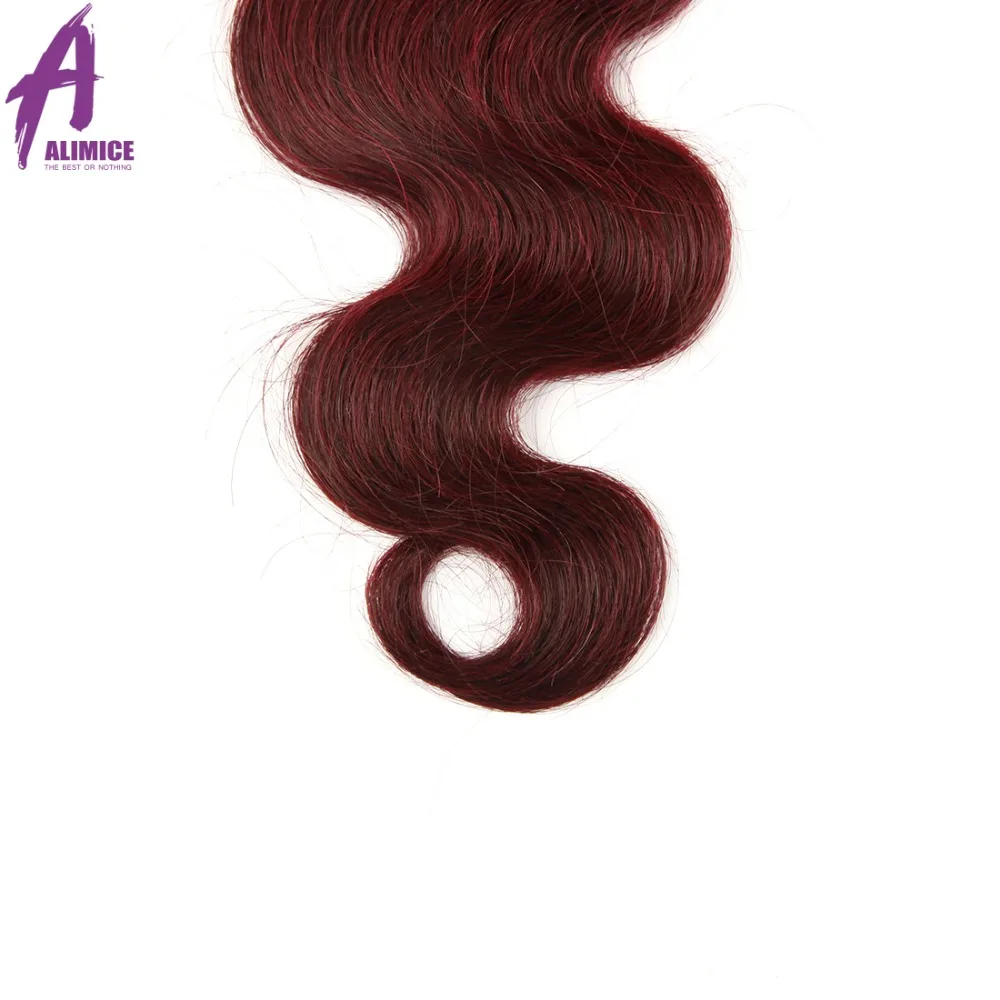 Alimice Hair Ombre Brazilian Body Wave 3 Bundles With Closure 1B99J Ombre Human Hair Bundles With Closure Remy Hair 4PcsLot (15)