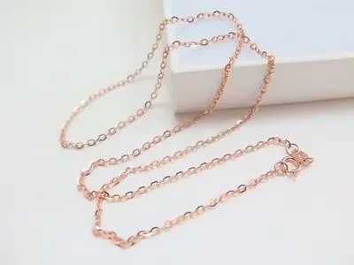 

New Arrival Pure Au750 18K Rose Gold Chain Women 1.5mm O Link Necklace 16.5inch