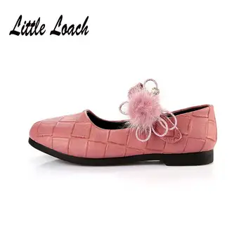 

Children Princess Dance Dress Shoes Red Pink Green Breathable Slip-resistant Flats Flower Espadrilles Kids PU Leather Shoes