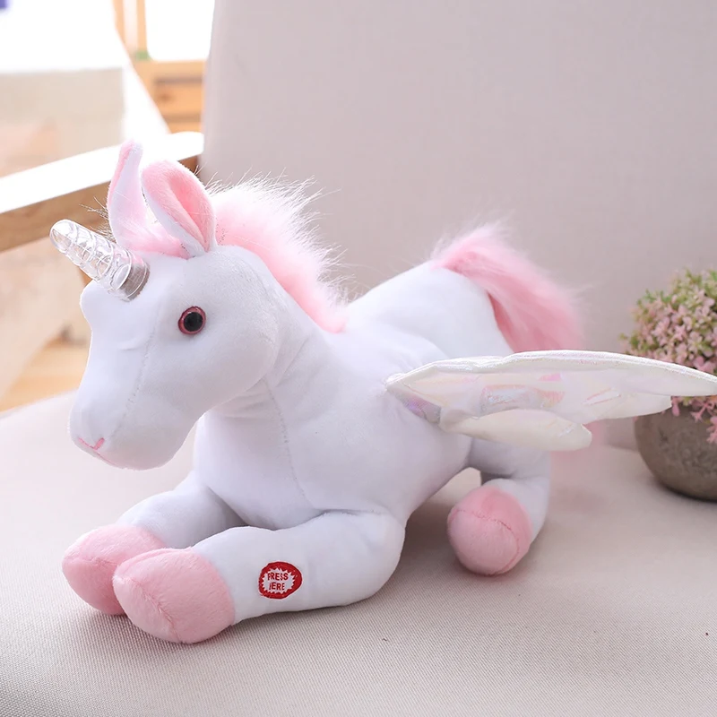 Light-Up Flashing Unicorn Sensory Toy complete with a Decorative Mane and Horn 
