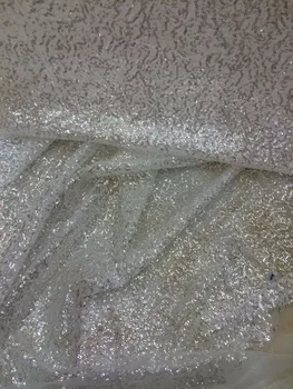 

Unique embroidery african tulle lace fabric with full sequins S-12929 for nice dress african french lace fabric