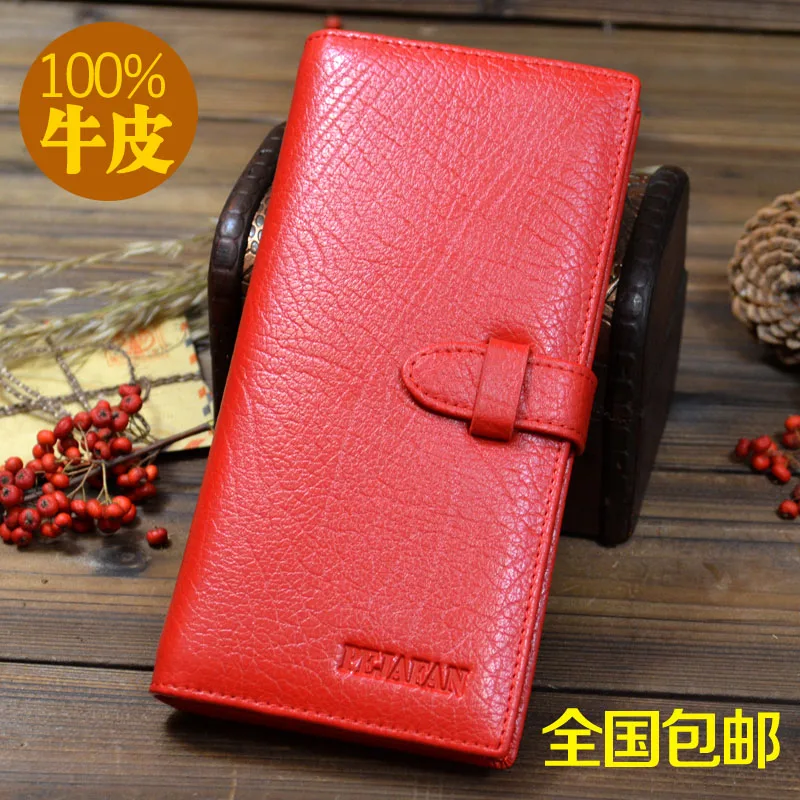 

FreShipping Women's Genuine Leather Real Cow Cowhide Clutch Money Clip Purses Wallets Hand Bag Wallet Embossed Long Short Purse