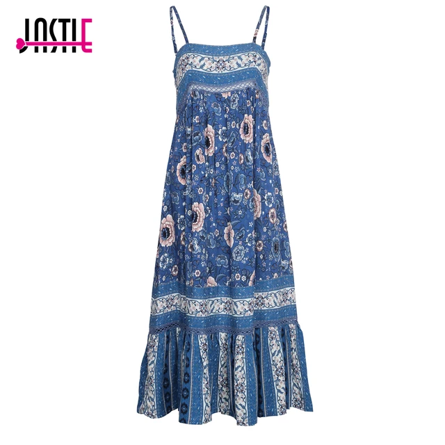low back denim midi dress