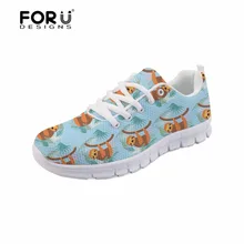 FORUDESIGNS/животных милый Ленивец печатных мод Девушки Повседневное обувь на плоской подошве кроссовки Брендовая дизайнерская обувь женская обувь для отдыха; легкие ботинки Для женщин