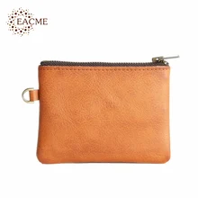 Портмоне из натуральной кожи тонкие Кошельки для монет тонкие оригинальные многофункциональные бумажник для монет на молнии Мини карманный ручная работа