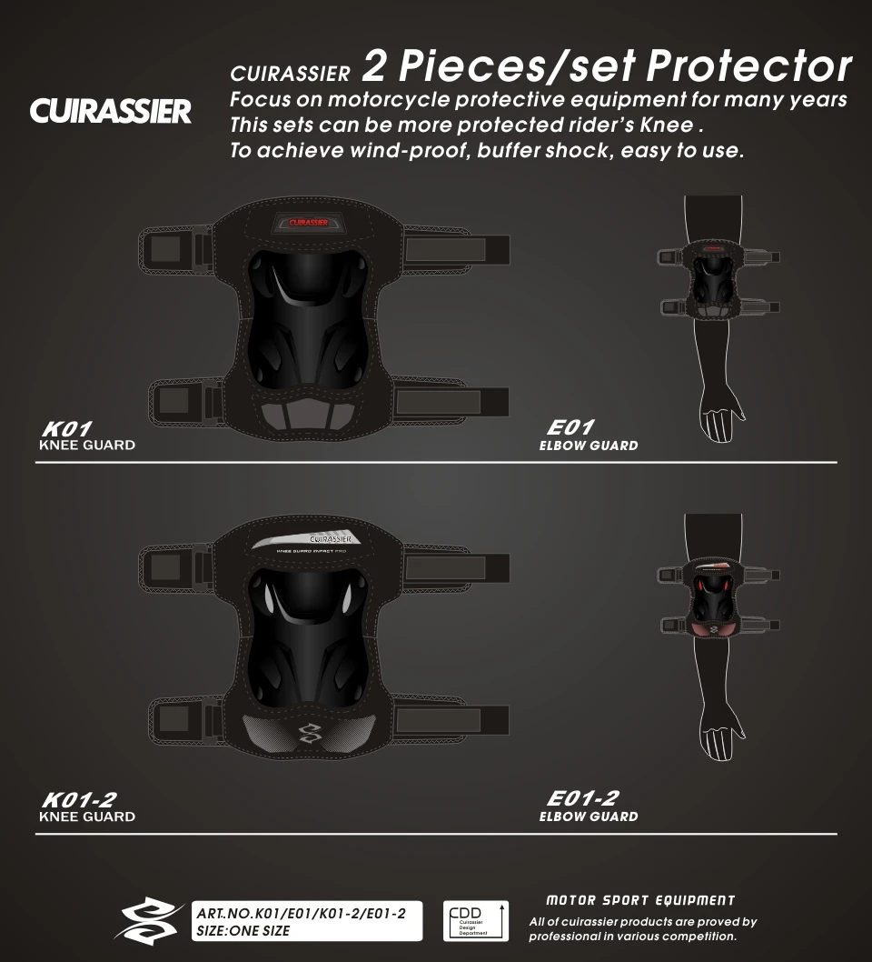Мотоциклетные наколенники охранники Cuirassier локоть гонки внедорожный защитный наколенник для мотокросса защитное Фиксирующее приспособление защита мотоцикла