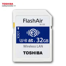 TOSHIBA wifi беспроводная SD карта 64 ГБ 32 ГБ FlashAir высокоскоростная SDHC U3 карта памяти зеркальная видеокамера карта памяти класс 3 4K SD карта