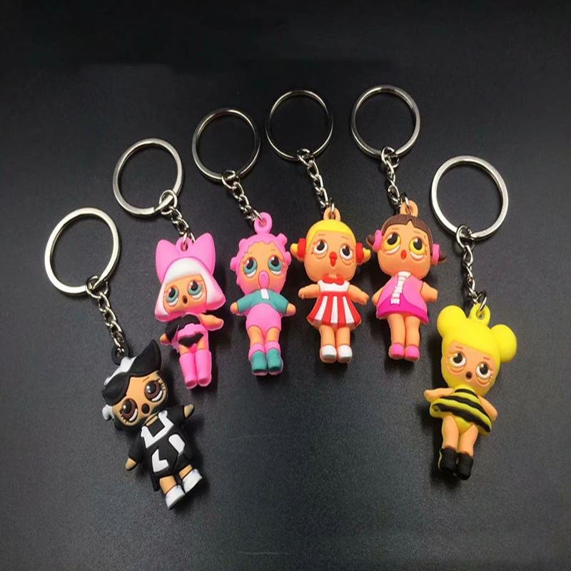 

PVC LoL Baby Dolls Cute Cartoon Keychain Key Ring For Men Women Girls Bag Pendant Charms Key Chains Jewelry Christmas Gift