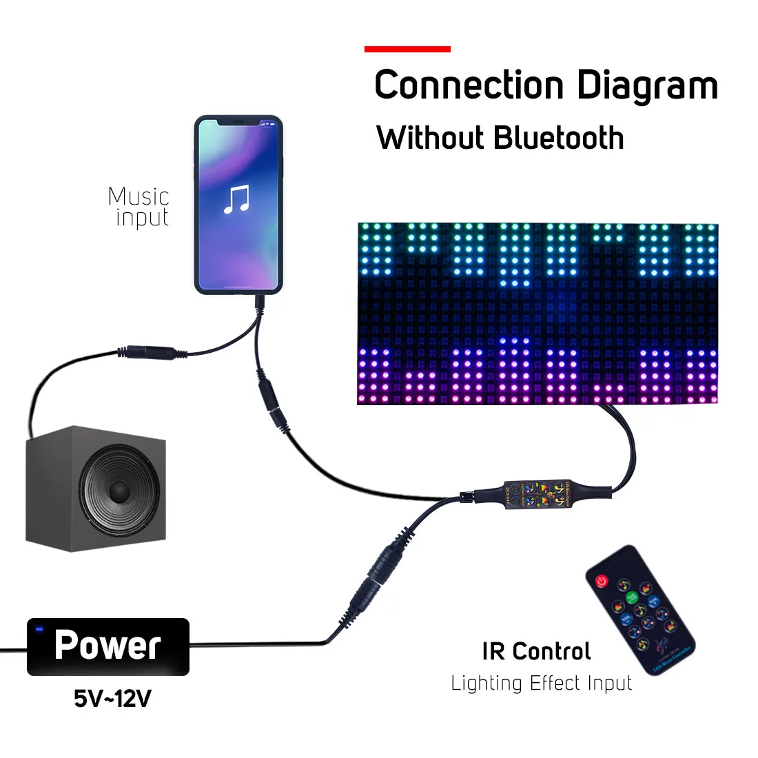 DC5-24V работы при прослушивании музыки по Bluetooth WS2812B WS2811 мечта контроллер ИК/RF с микрофоном 13 кнопок пульта дистанционного управления, светодиодные ленты матрица Панель 512 Пиксели