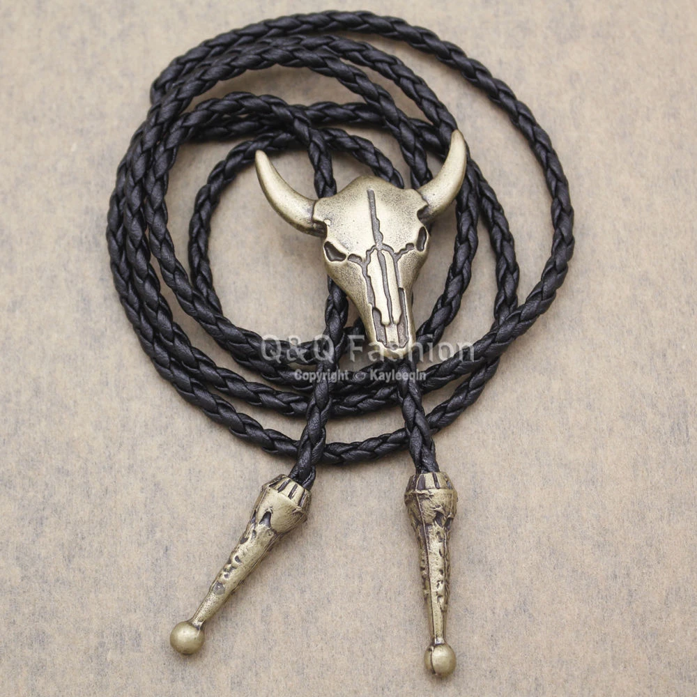Longhorn Bull Esmalte Patrón Bolo Tie Western Cowboy Longhorn Bull Esmalte Patrón Bolo Tie Western Cowboy
