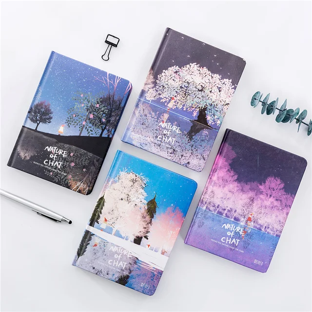 Romantic Nature Scenery Notebook Color Page Diary Book Notepad Journal