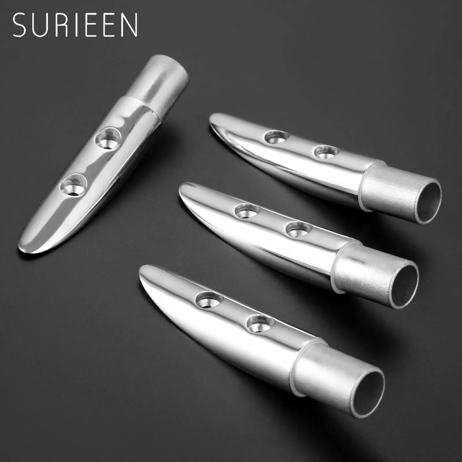 SURIEEN 4 Pcs 19mm Marine Stainless Steel Rail End Boat Hand Rail Fitting For 7/8" Tube/Pipe Fit Sailboat And Powerboat Railings