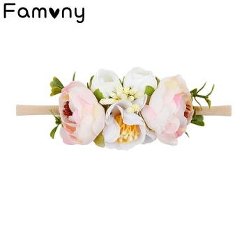 

Floral Baby Headband Elastic Nylon Earbands Christmas Infant HeadBands Baby Girl Photography Props Hair Accessories