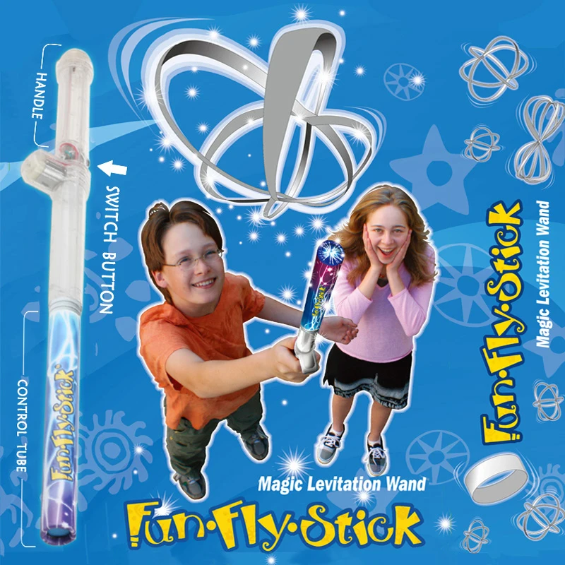 Fun Fly Stick Magic Levitation Wand Science Kit With 10 Flying Shapes - Static Electricity Toy