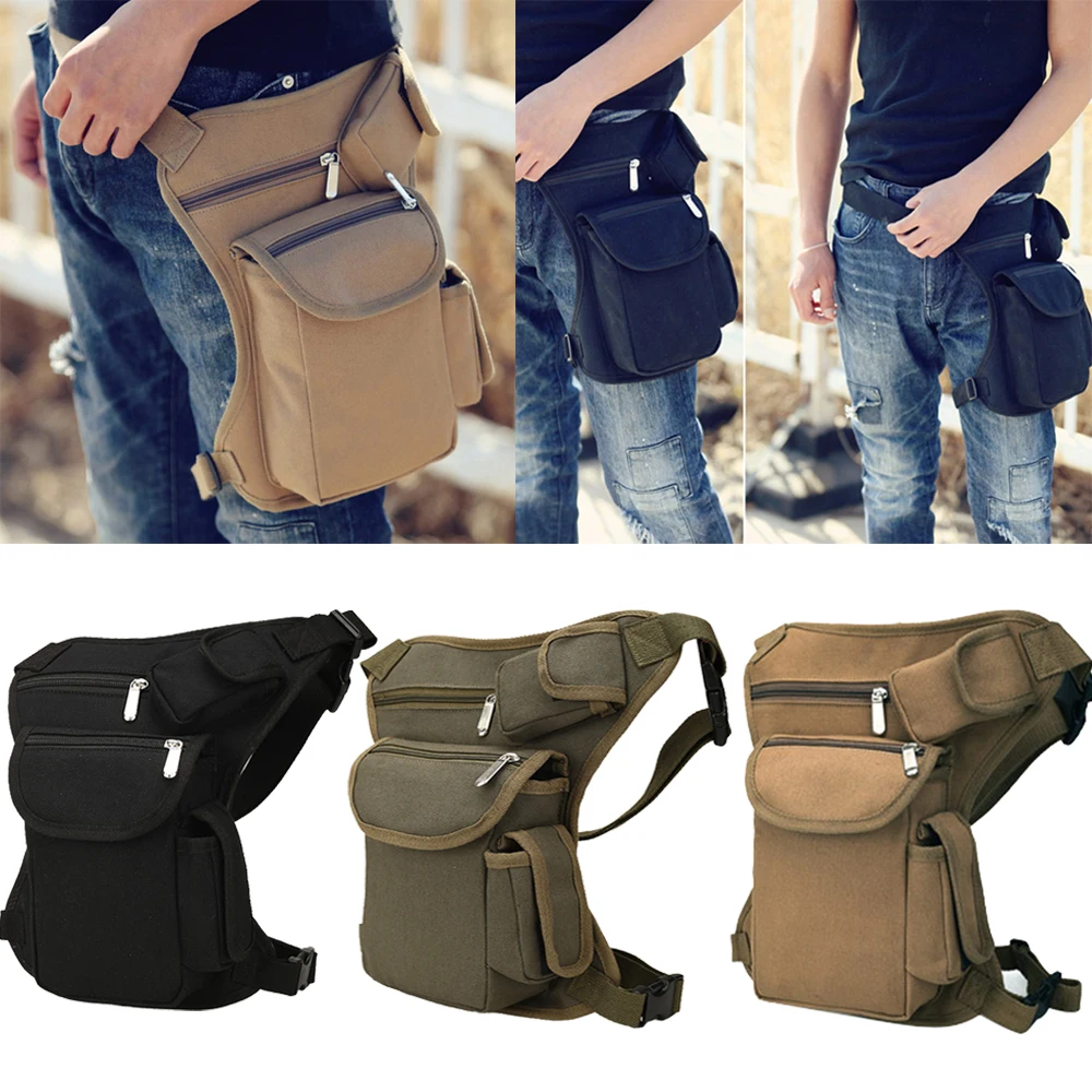 Portable Men's Waist Bag Tactical Belt Pack Canvas Thigh Leg Drop