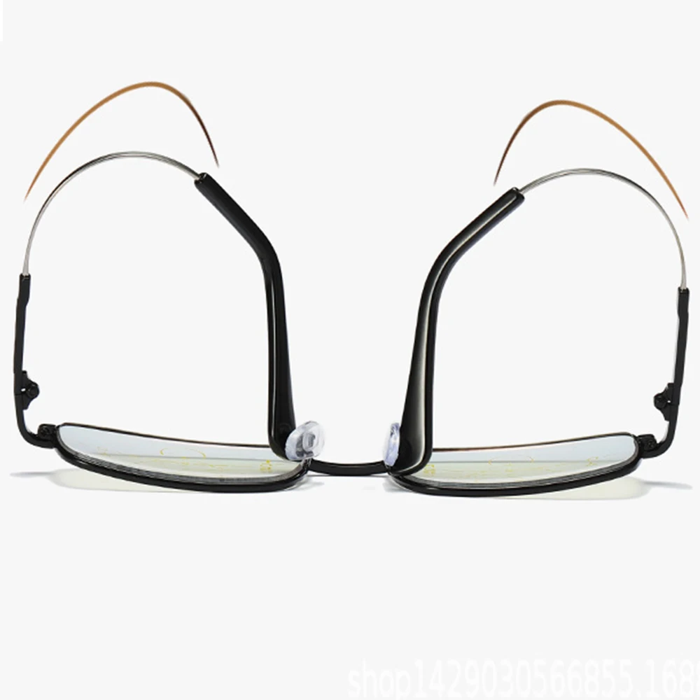 Сверхлегкие дальние и близкие Серебристые прогрессивные многофокусные очки для чтения с защитой от синего цвета+ 0,75+ 1,25+ 1,5+ 2+ 1,75 до+ 3,5
