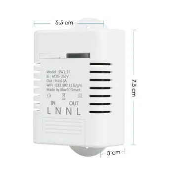 

10pcs WiFi Home Switch Work with Alexa Google Home Timing Schedules Scene 16A 3520W APP Remote Control DS35 2pcs