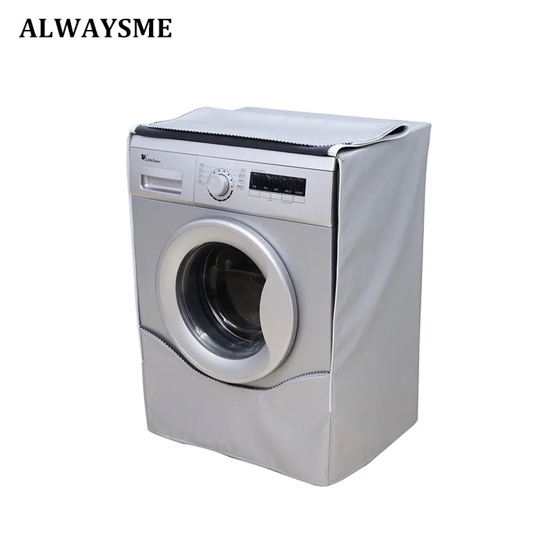 

ALWAYSME Washing Machine Cover Waterproof Dustproof Sunscreen Cover For FrontLoad Washer/Dryer Saver Laundry Home Silver Coating