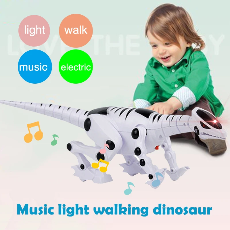 Электрическая пластиковая симуляция динозавров светящиеся динозавры ходьба звук Яркая модель игрушки интерактивные модные динозавры